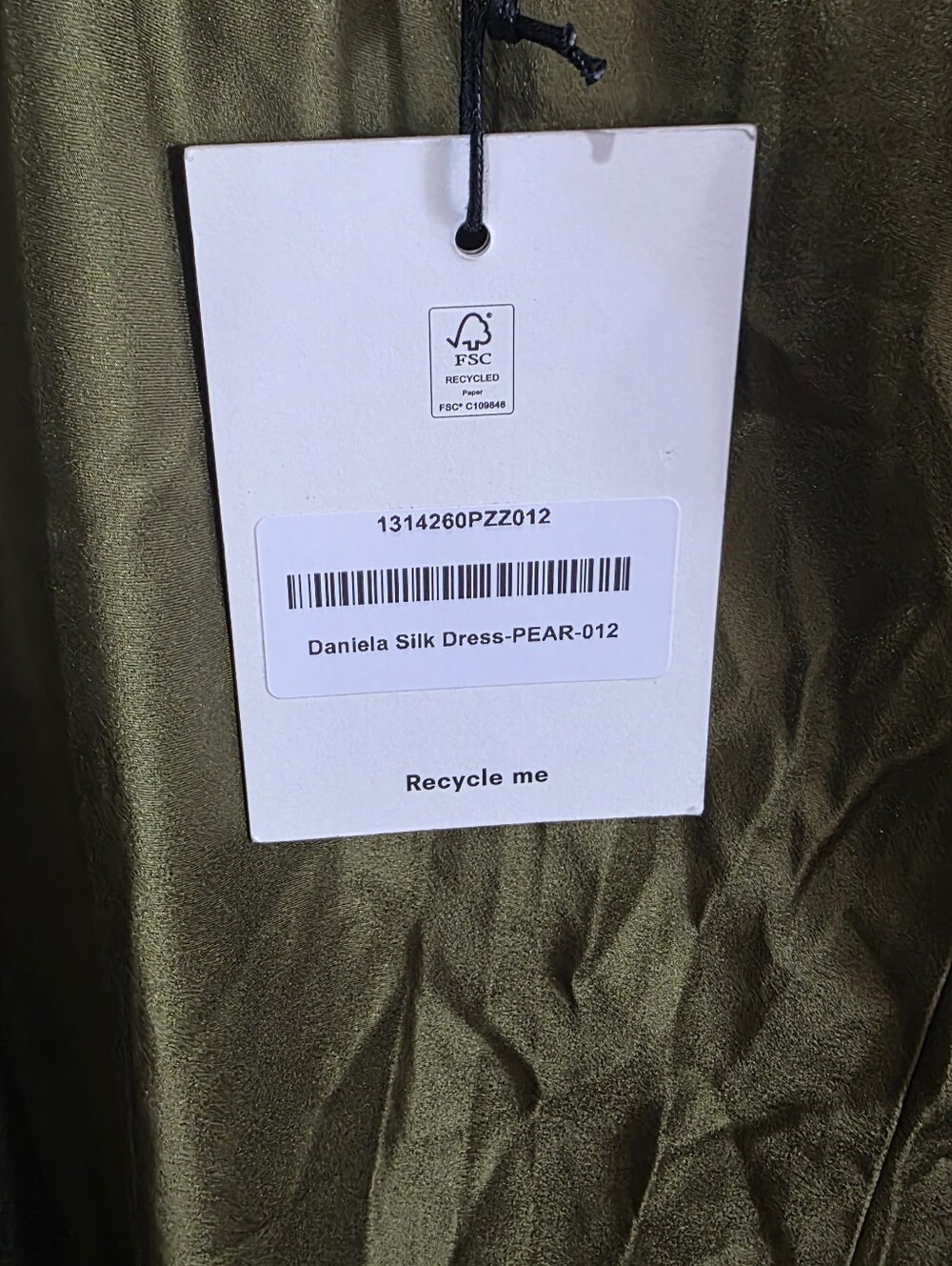 NWT Reformation Daniela Silk Dress Maxi Pear - Picture 7 of 9
